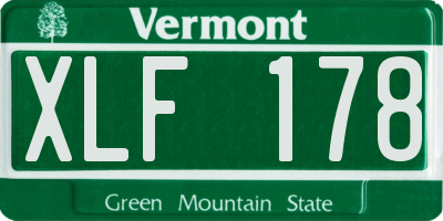 VT license plate XLF178