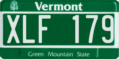 VT license plate XLF179