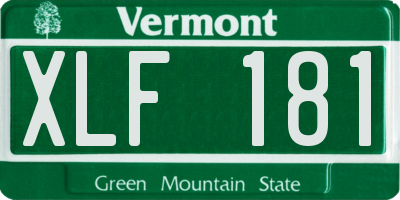 VT license plate XLF181