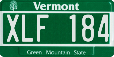VT license plate XLF184