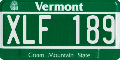 VT license plate XLF189