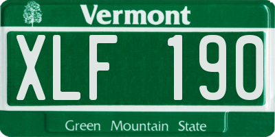 VT license plate XLF190