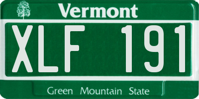 VT license plate XLF191