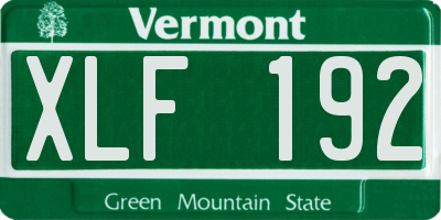 VT license plate XLF192