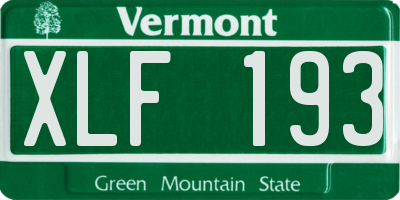 VT license plate XLF193