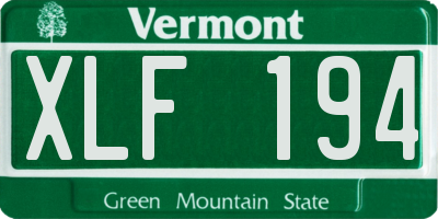 VT license plate XLF194