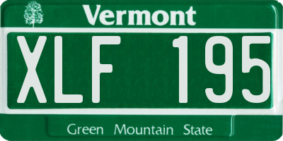 VT license plate XLF195