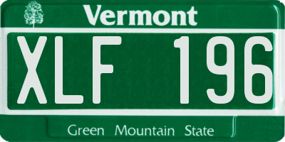 VT license plate XLF196