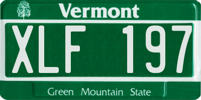 VT license plate XLF197