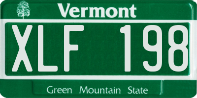 VT license plate XLF198