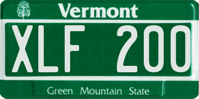 VT license plate XLF200