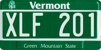 VT license plate XLF201
