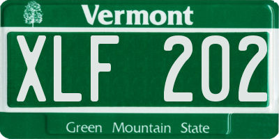 VT license plate XLF202