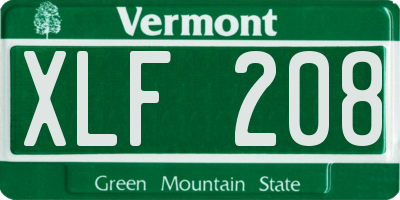 VT license plate XLF208