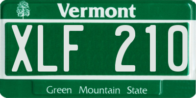 VT license plate XLF210