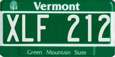 VT license plate XLF212