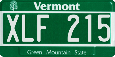 VT license plate XLF215