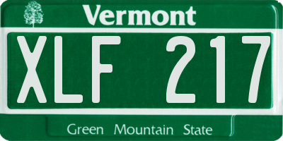 VT license plate XLF217