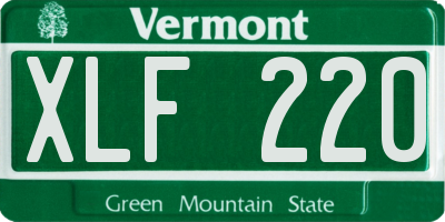 VT license plate XLF220