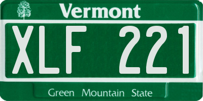 VT license plate XLF221