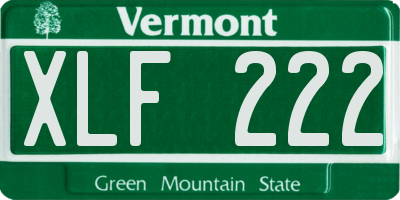 VT license plate XLF222