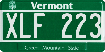 VT license plate XLF223
