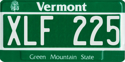 VT license plate XLF225