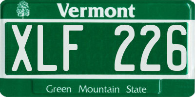VT license plate XLF226