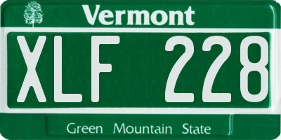 VT license plate XLF228