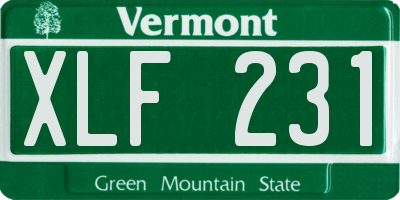 VT license plate XLF231