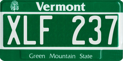 VT license plate XLF237