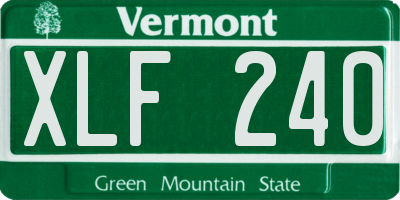 VT license plate XLF240