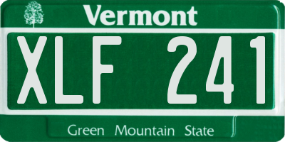 VT license plate XLF241