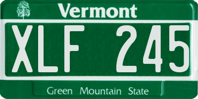 VT license plate XLF245