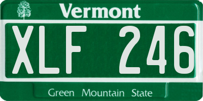 VT license plate XLF246