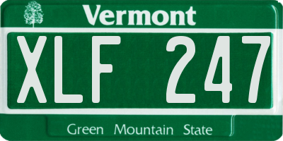 VT license plate XLF247