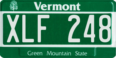 VT license plate XLF248