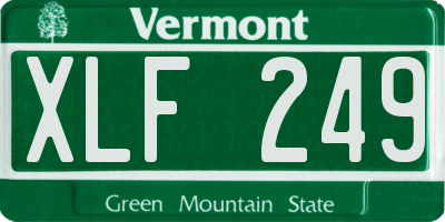 VT license plate XLF249