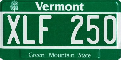 VT license plate XLF250