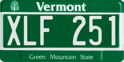 VT license plate XLF251