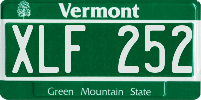 VT license plate XLF252