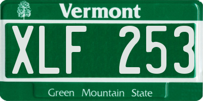 VT license plate XLF253