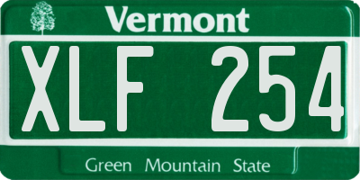 VT license plate XLF254