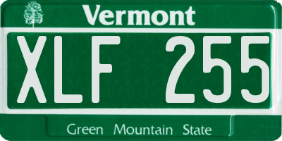 VT license plate XLF255
