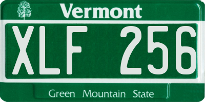 VT license plate XLF256