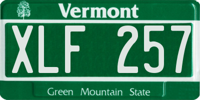 VT license plate XLF257