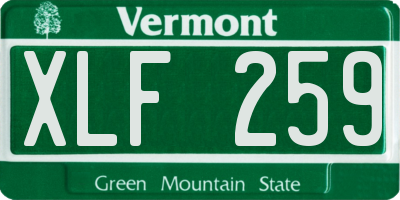 VT license plate XLF259