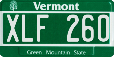 VT license plate XLF260
