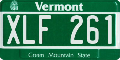 VT license plate XLF261