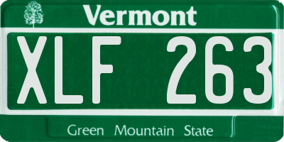 VT license plate XLF263